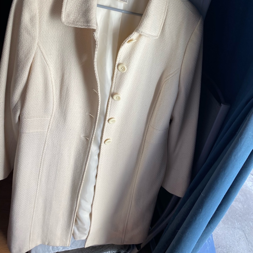 Merona XL cream / off white lines blazer coat